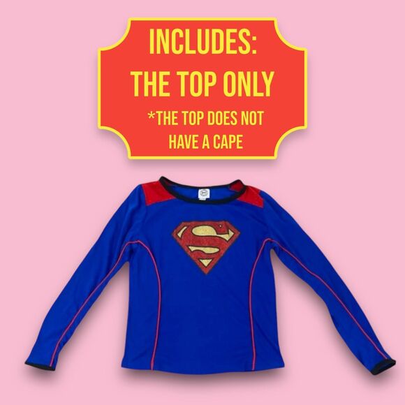 DC Supergirl Long Sleeve Top T-Shirt Costume Cosplay GIRLS M/L (up to size 14) - Picture 2 of 13